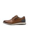 Rieker Men Casual Laced Shoe Side Zip - Brown Leather